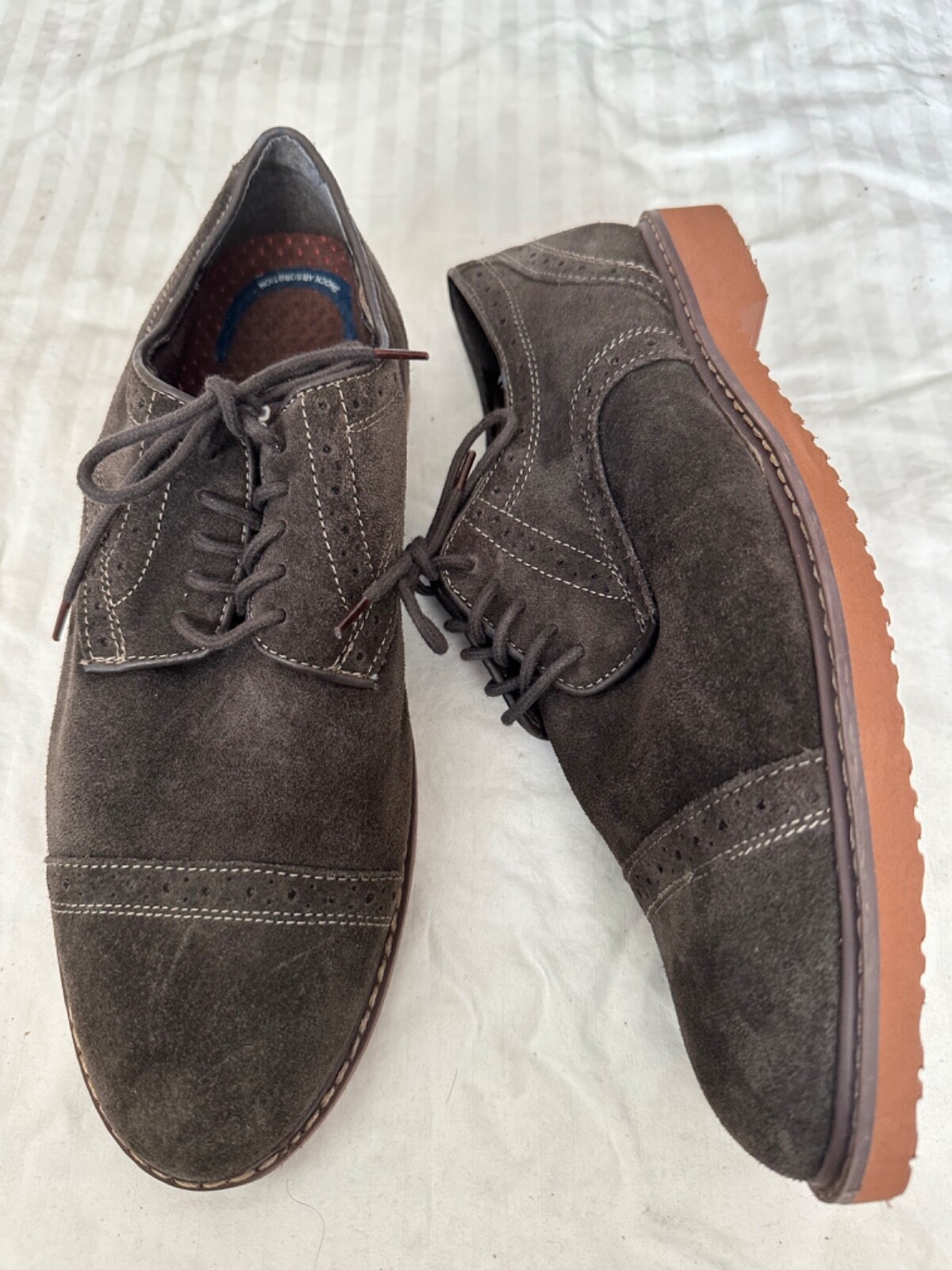 SAOLA Oxford comfort Nunn Bush da uomo marrone pelle scamosciata taglia 9 5 M