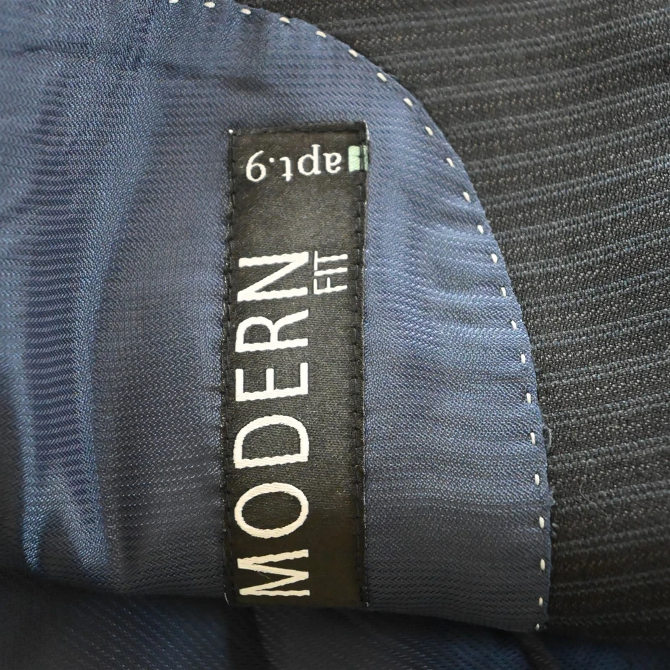 Apt 9 40S 34x30 Black Stripe 100% Wool Mens Jacket Pants Suit - Image 4 of 4