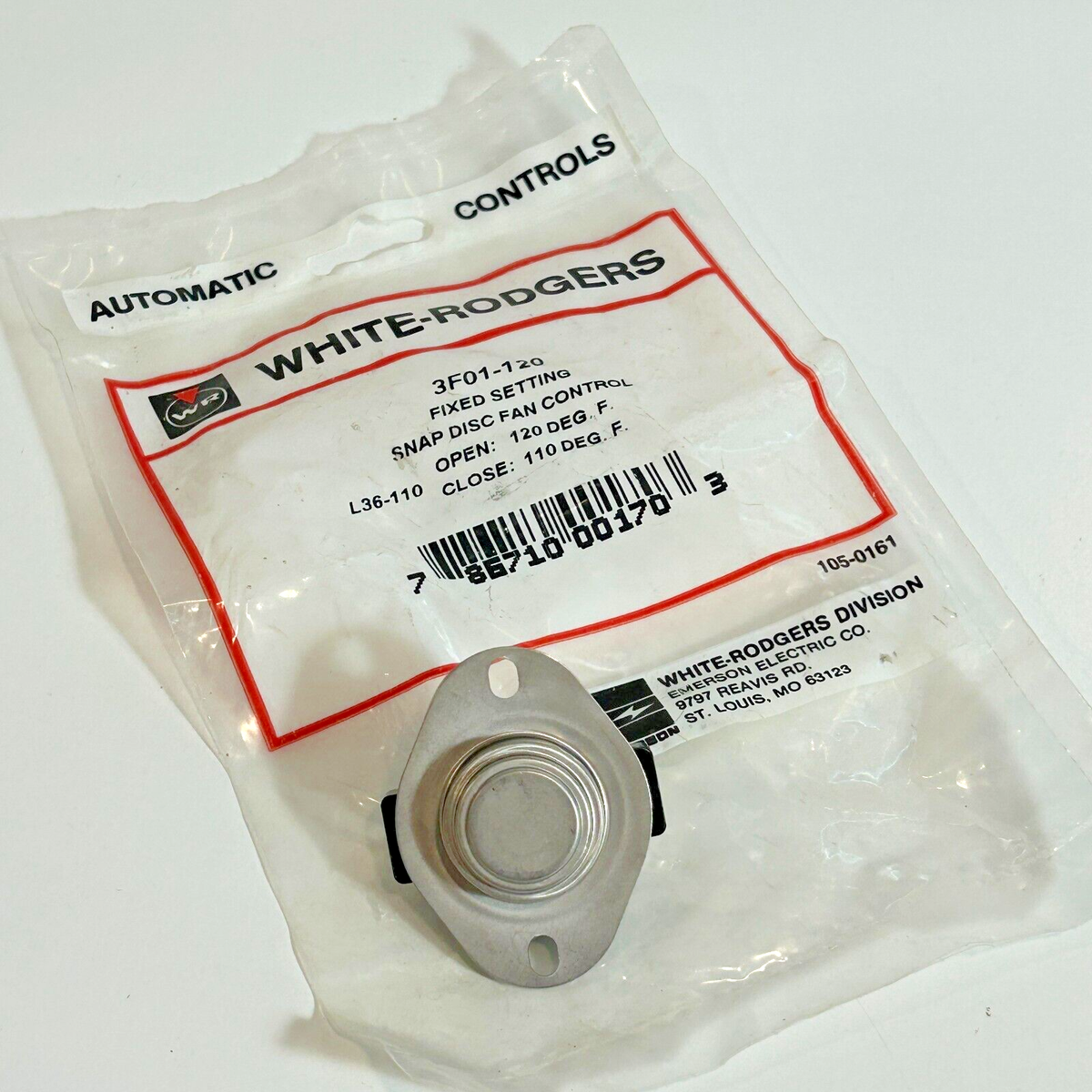 Temperature Fan Switch Emerson Thermostats Emerson 3F05-1 , Metallic ...