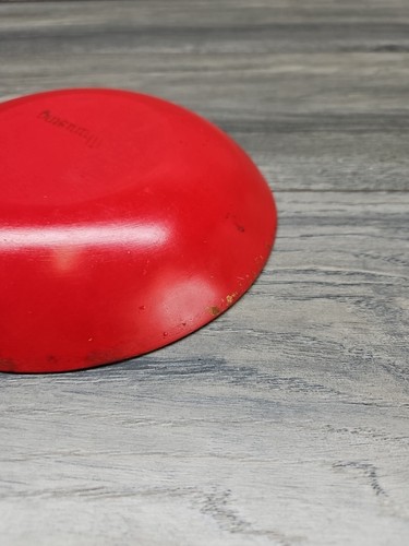 Ciotola di miscelazione vintage 7"" legno muniscizio trasformata a mano fattoria fondo rosso - Foto 20 di 23