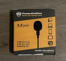 Powerdewise Lavalier Microphone 3.5 Jack Magnetic Clip 6.5 Ft
