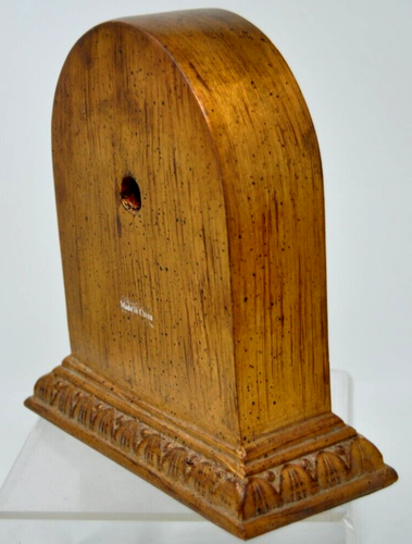 Mantle Clock Carved Scroll Battery Quartz Roman Numerals Vintage Verandah Gold - Picture 3 of 5