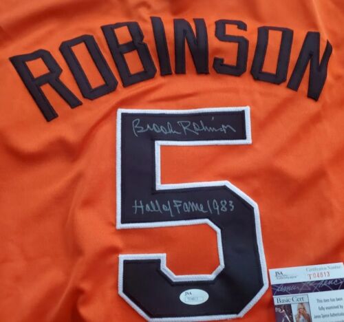 Nice Autographed Orioles Brooks Robinson Custom Jersey JSA 1983 Hall of Fame HOF - Picture 2 of 5