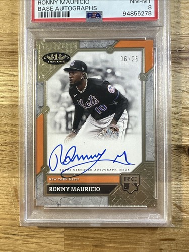 2024 Topps Tier One Ronny Mauricio On Card Auto #/25 PSA 8 - Picture 2 of 4