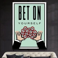 BET ON Monopoly ed2 Game Motivation Success Affirmation Money POSTER CANVAS