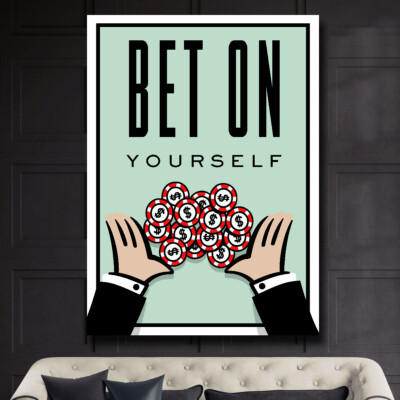 BET ON Monopoly ed2 Game Motivation Success Affirmation Money POSTER CANVAS