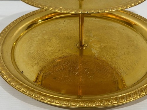 Vintage Irvinware Gold Accent TrayTier Cookie Tidbit Plate Serving Tray - Picture 8 of 13