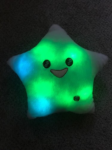 Light Up White Multicolor Soft Star Plush Pillow Toy 13” - Picture 8 of 11