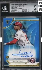 2018 Topps Triple Threads Sapphire Juan Soto ROOKIE AUTO #/10 BGS 9 MINT POP 1/1
