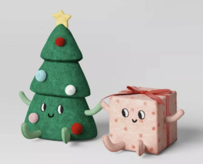 Christmas Tree Gift Holding Hands Felt Duo  Figurine NEW 2023 Wondershop Target