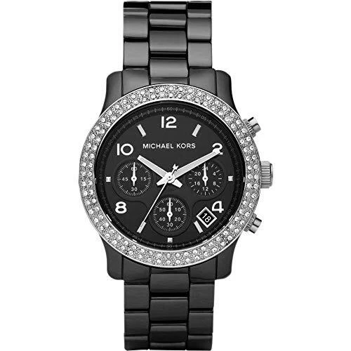 Orologio Donna Michael Kors MK5190 Runway Cronografo Ceramica Nera