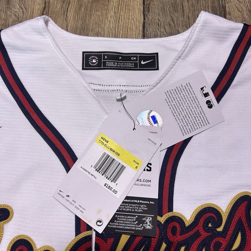 Camiseta de béisbol Nike Atlanta Braves Ozzie Albies 2021 Serie Mundial talla S $150 nueva con etiquetas - Imagen 11 de 13