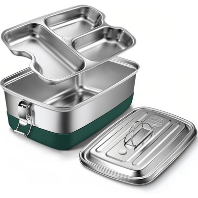 Edelstahl Lunchbox mit Fächern Bento Box Grill Brotdose Auslaufsicher Brotbox DE