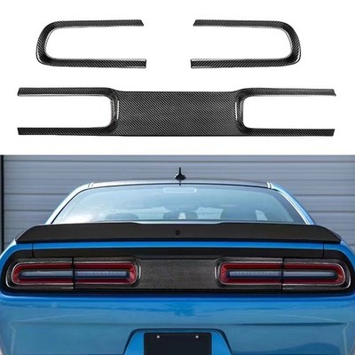 Carbon Fiber Rear Taillight Lamp Cover Paneltrim For Dodge Challenger 2015-2023