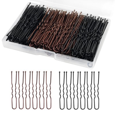 Wsicse U Shaped Hair Pins, 200Pcs 2.4Inches Hair Bun Pins With Storage