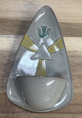 Modern beige ceramic holy water font