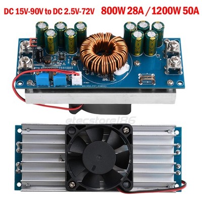 800W 1200W DC-DC Voltage Step Down Power Converter Buck Module 15-90V to 2.5-72V