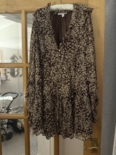 Shona Joy Women’s Floral Mini Dress Brown/Nude Size UK 10