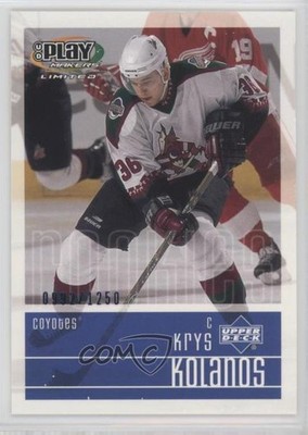 2001-02 Upper Deck Play Makers Limited 992/1250 Krys Kolanos #136 Rookie RC n1u