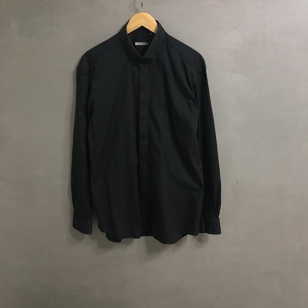 Men Pal Zileri Shirt Navy Cotton 44 / XXL / 52
