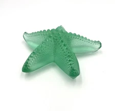 Lalique Presse-papier étoile De Mer Cristal Vert Oceania Top état Idée Cadeau