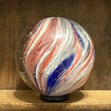 Antique German Handmade Paneled Onionskin Marble 1-1/2 Near Mint 163