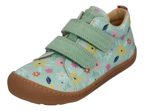 KOEL Barefoot Kinderschuhe Dari - Beige Baumwolle Sneakers Mit Klettverschluss