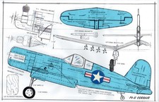 1/2 A profile U S Navy F4-U Corsair U-Control plans only