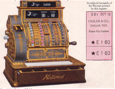 Antique 1910s National Cash Register Functioning 452 Polished Brass 