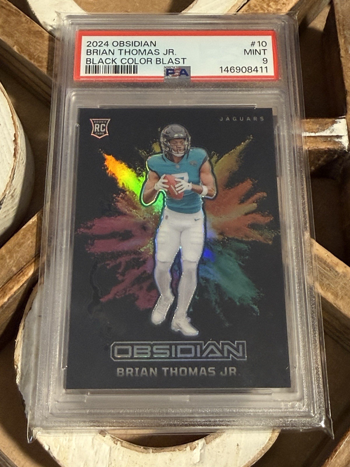 2024 Panini Obsidian - Black Color Blast Brian Thomas Jr. #10 (RC) PSA 9 Mint