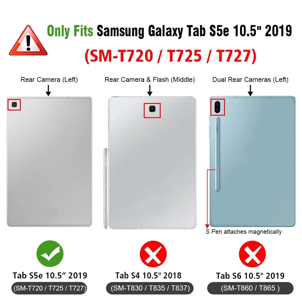 Keyboard Case for Samsung Galaxy Tab S5e 10.5 2019 Model SM-T720/T725/T727, S... - Image 2 of 4