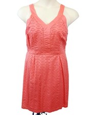 Old Navy Sundress 8 Women's 100% Cotton Eyelet Lined Pink Salmon Solid Color
