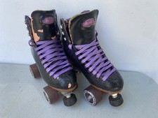 Moxi Beach Bunny Roller Skates Black Multicolored Bunnies Outdoor Quads Size 6