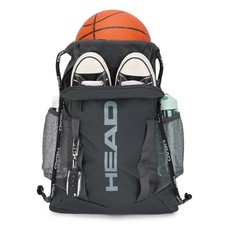 Waterproof Gym Sackpack 2 Zipper Pockets Large Drawstring Backpack Grey Men