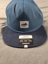 NEW Patagonia Range Cap Hat Blue Organic Cotton Canvas Adjustable Snapback