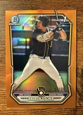 2026 Bowman Baseball Andrew Fischer Orange 07/25 1st Milwaukee Brewers