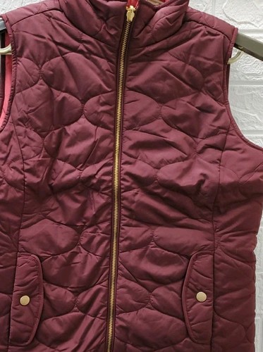 New Talbots Reversible Full Zip Vest Wine/Coral Size Petite - Picture 2 of 7