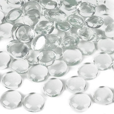 1 LB Glass Beads, Clear Flat Glass Marbles, Vase Fillers