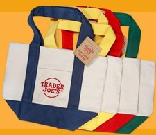 Trader Joe  s Limited Edition Mini Canvas Tote Bags-3 color option-no more red