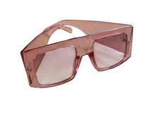 Oversized Square Pink Transparent Sunglasses With Gradient Lenses