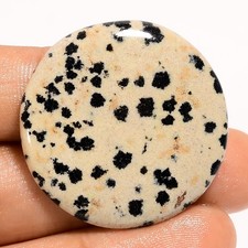Natural Dalmatian Jasper Round Shape Cabochon Loose Gemstone 38 Ct 31X31X4 mm