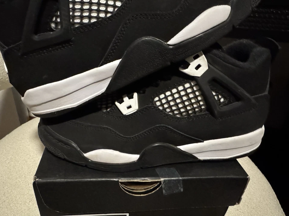 Nuevas Nike Air Jordan 4 Retro (PS) “White Thunder” Tallas Preescolares #FV4537-001 3Y Foto 3 de 4