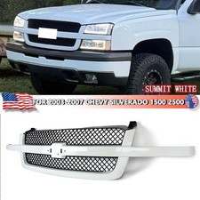 Summit White Front Bumper Grill For 2003-2007 Chevrolet Silverado 1500 2500 3500