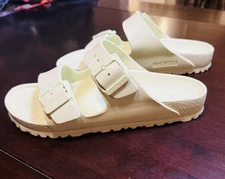 Birkenstock Arizona EVA Slides Sandals Womens Pale Green Double Strap 39 N (8-9)