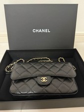 Chanel Matrasse Flap Phone Case Black Caviar Skin