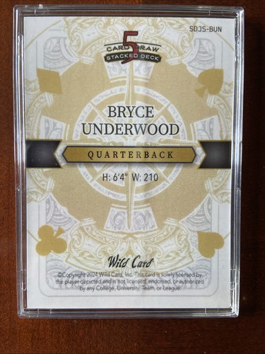 Bryce Underwood 1/1 RC Crystal Holo Prismatic 2024 Wild Card 5 Stacked Deck - Bild 2 von 2