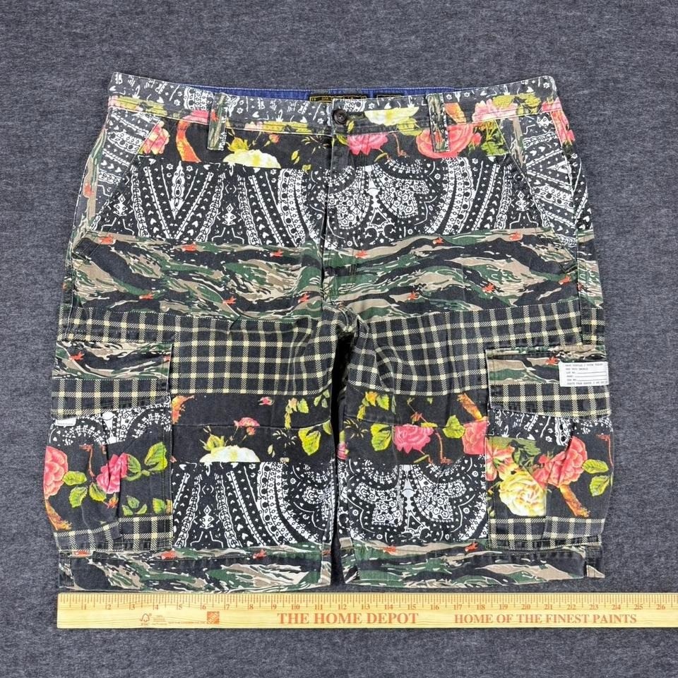 Y2K Akod Brand multicoloured patchwork cargo shor… - image 7