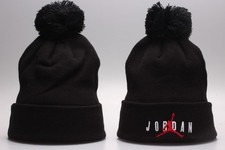 Jordan Winter Knit Pom Winter Beanie Hat Black Acrylic Warm Unisex Adult New