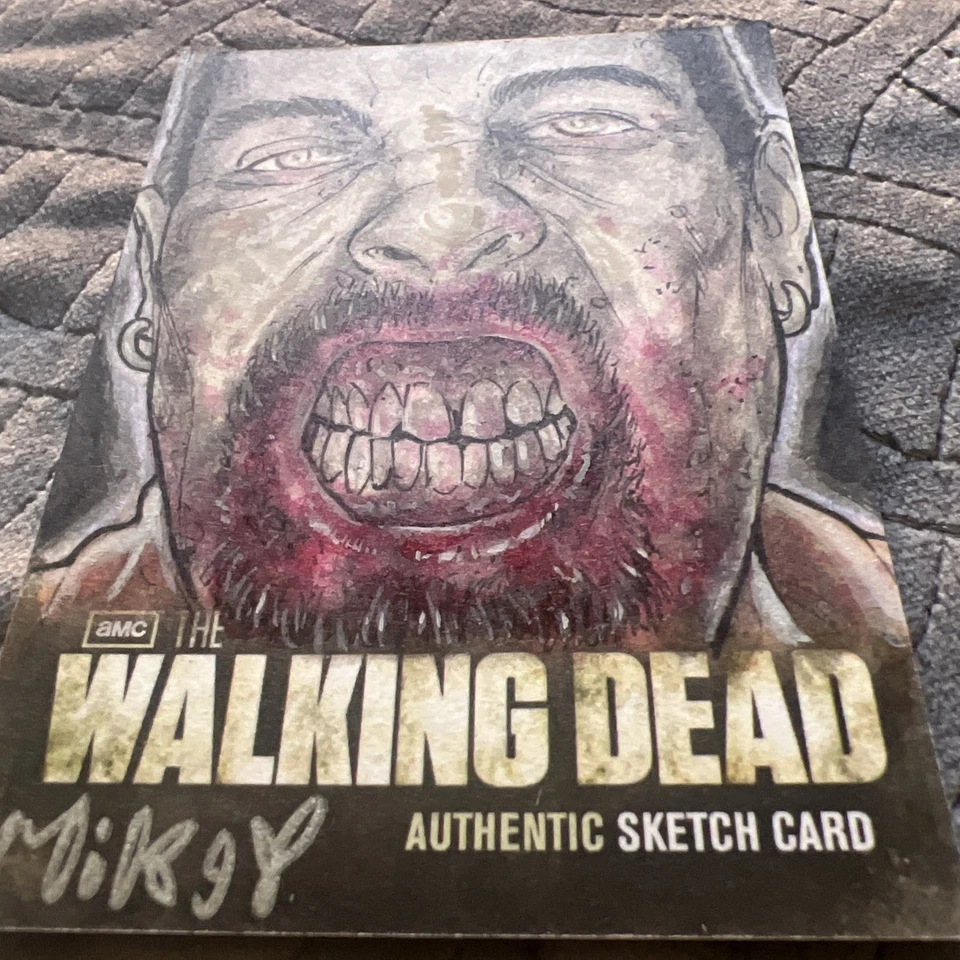 1/1 The Walking Dead Season 2 hand drawn Trading Card Authentic Sketch signed - Image 4 of 4