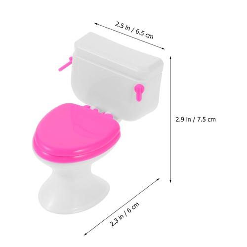 2 Pcs Mini Doll Toilet Baby Child Dollhouse Simulated Playing Toy Tiny for - Picture 8 of 12